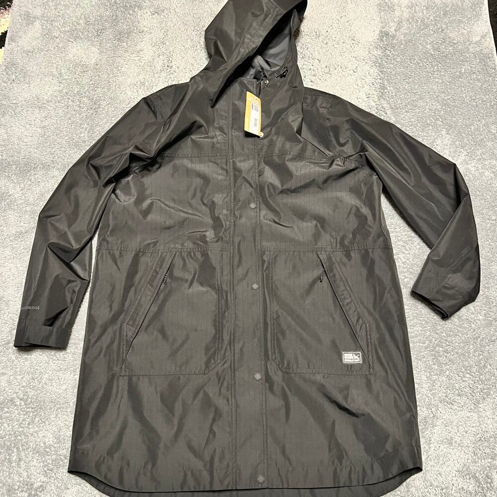 Eddie Bauer Jacket Womens XL Port Townsend Trench Coat Black